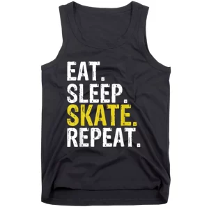 Eat Sleep Skate Repeat Funny Gift Ice Skating Gift Tank Top