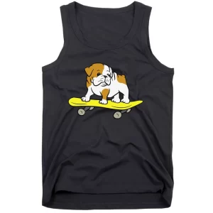 English Bulldog Skateboarding Dog Skater Bulldog Tank Top