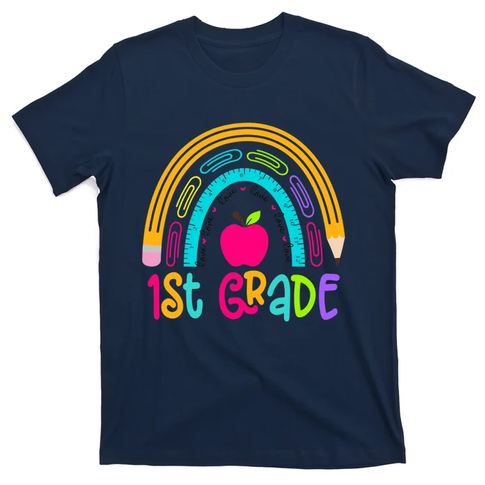 First Grade Rainbow Team 1st Grade First Day Back To School T-Shirt
