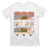 First Grade Teacher Funny Leopard Pencil Back To School T-Shirt