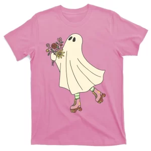 Floral Roller Skating Ghost T-Shirt
