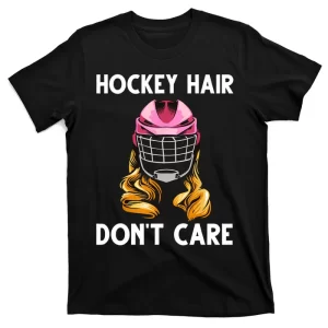 Funny Ice Hockey For Girls Women Hockey Sport Player Helmet TShirt T-Shirt