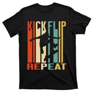 Funny Quote Kick Flip Repeat Vintage Skate T-Shirt