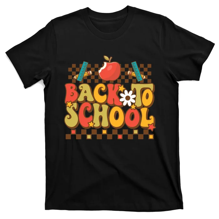 Groovy-Teacher-Vibes-Elementary-Retro-Welcome-Back-To-School-T-Shirt Groovy Teacher Vibes Elementary Retro Welcome Back To School T-Shirt