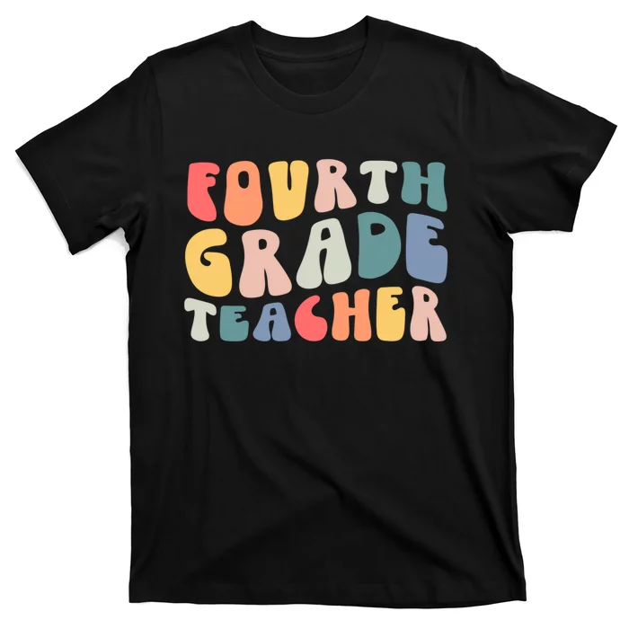 Groovy Vintage 4th Fourth Grade Teacher Back To School T-Shirt