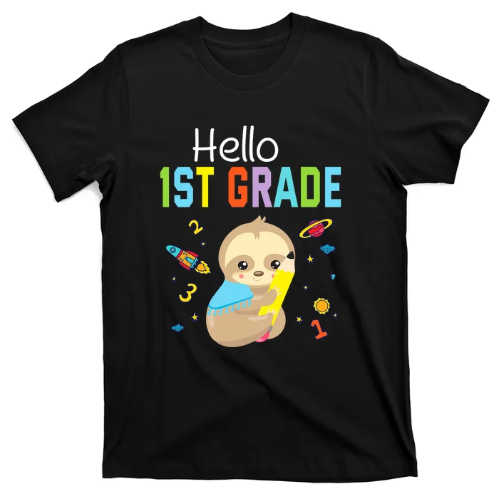 Happy Back To School Hello 1st Grade Sloth T-Shirt