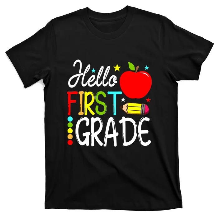 Hello-First-Grade-Back-To-School-Teacher-T-Shirt Hello First Grade Back To School Teacher T-Shirt