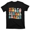 Hello Kindergarten Teacher Team Back To School Groovy Retro T-Shirt