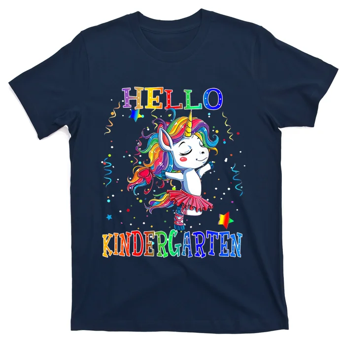 Hello Kindergarten Unicorn Back To School Design T-Shirt