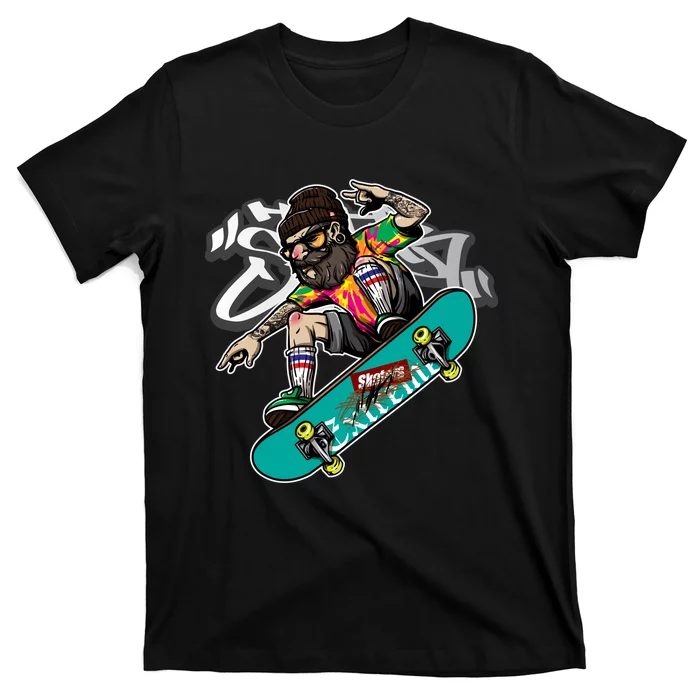 Hipster-Riding-Skateboard-T-Shirt Hipster Riding Skateboard T-Shirt