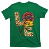 Hockey T Shirts Love Leopard Sunflower Graphic Plus Size T-Shirt