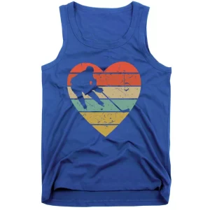 Ice Hockey Player Vintage Design Retro Skate Heart Sport Fan Great Gift Tank Top