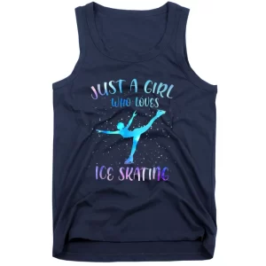 Just A Girl Who Loves Ice Skating Figure Skate Skater Tank Top