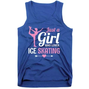Just A Who Loves Ice Skating Figure Skate Skater Gift Cute Gift Tank Top