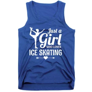 Just A Who Loves Ice Skating Figure Skate Skater Gift Tank Top