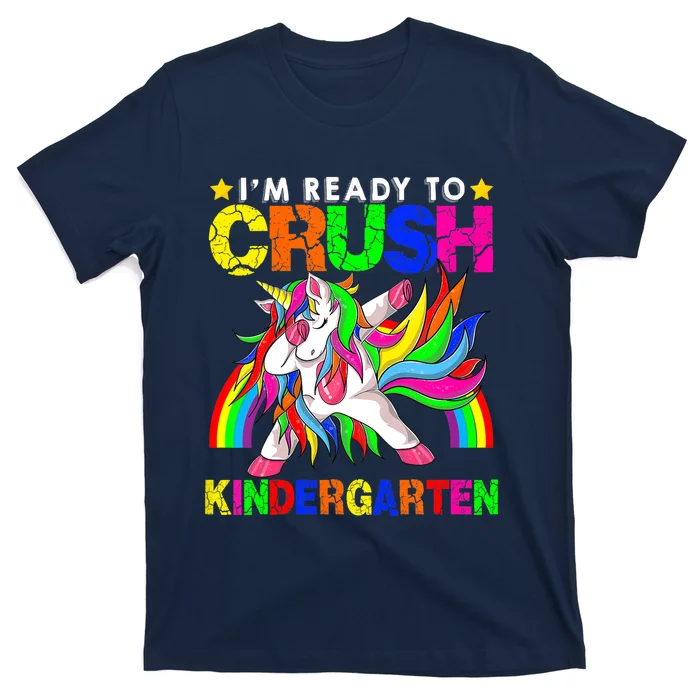 Kids Crush Kindergarten Unicorn Dabbing Back To School For Girls T-Shirt