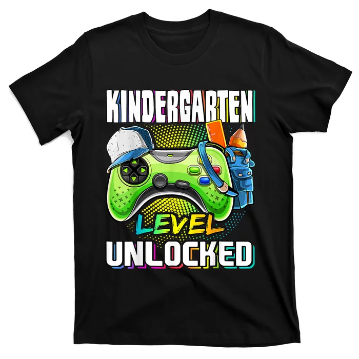 Kindergarten Level Unlocked Video Game Back To School Boys T-Shirt