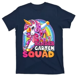 Kindergarten Squad Dabbing Unicorn Back To School Girl Gift T-Shirt
