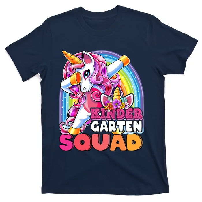 Kindergarten-Squad-Dabbing-Unicorn-Back-To-School-Girl-Gift-T-Shirt Kindergarten Squad Dabbing Unicorn Back To School Girl Gift T-Shirt