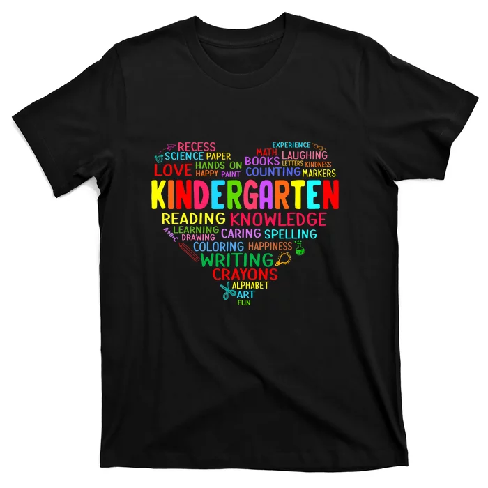 Kindergarten-Team-Heart-Back-To-School-Funny-Teacher-T-Shirt Kindergarten Team Heart Back To School Funny Teacher T-Shirt