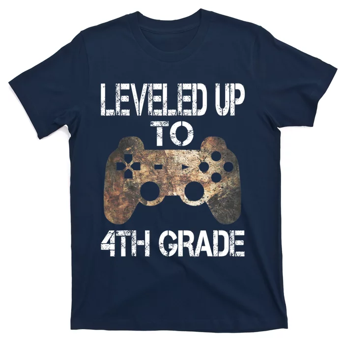 Leveled Up To 4th Grade Gamer Back To School First Day Boys T-Shirt