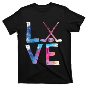 Love Ice Hockey Girls Hockey Gifts Womens Ice Hockey TShirt T-Shirt