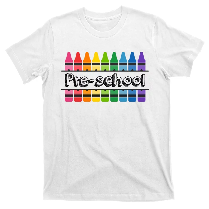 Pre School Colorful Crayons Back To School T-Shirt