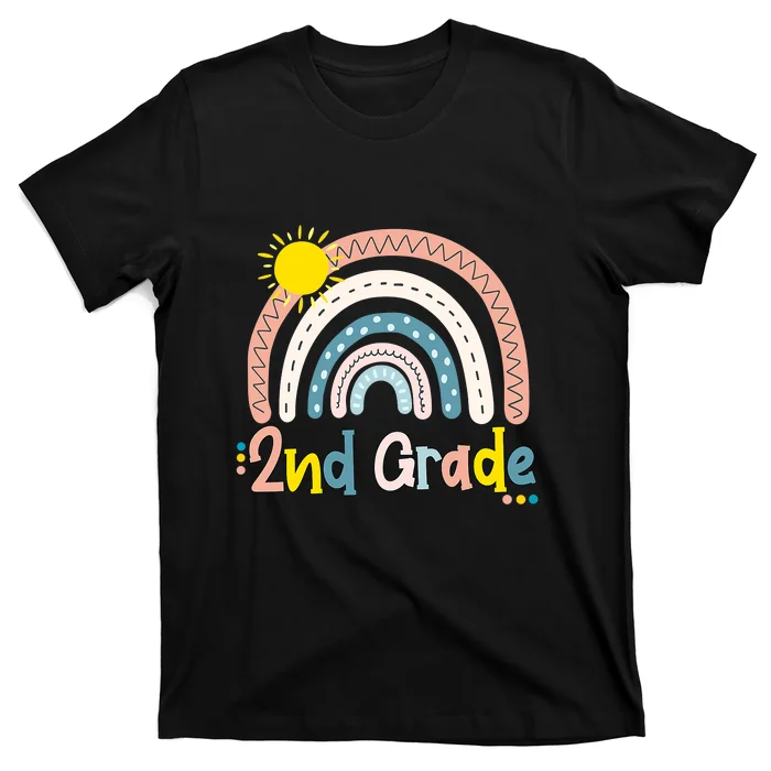 Rainbow Grade Boho Teacher Student Funny Back To School T-Shirt