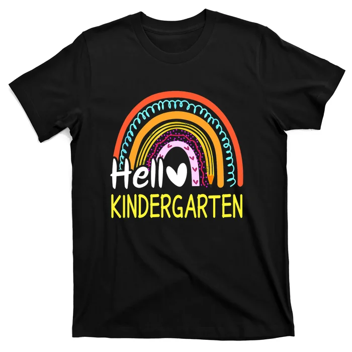 Rainbow Hello Kindergarten Team Kinder Back To School T-Shirt