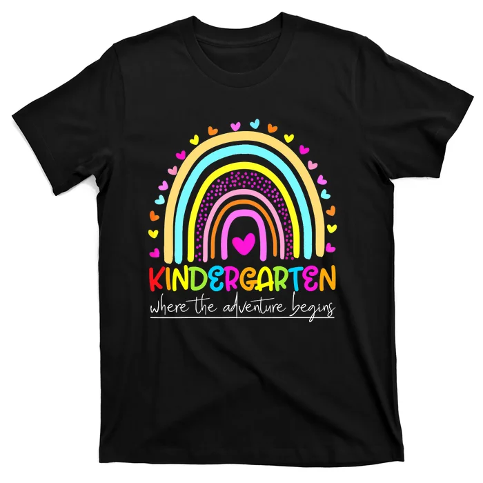 Rainbow-Kindergarten-Teacher-Welcome-Back-To-School-T-Shirt Rainbow Kindergarten Teacher Welcome Back To School T-Shirt