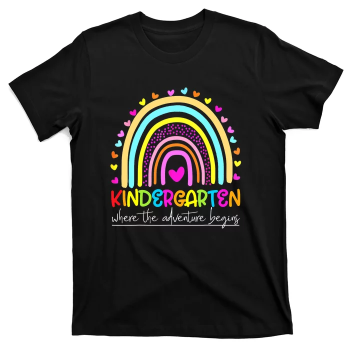 Rainbow-Kindergarten-Teacher-Welcome-Back-To-School-T-Shirt Rainbow Kindergarten Teacher Welcome Back To School T-Shirt