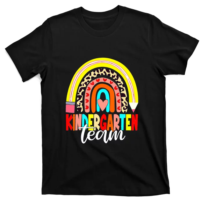 Rainbow Kindergarten Team Back To School Funny Teacher T-Shirt