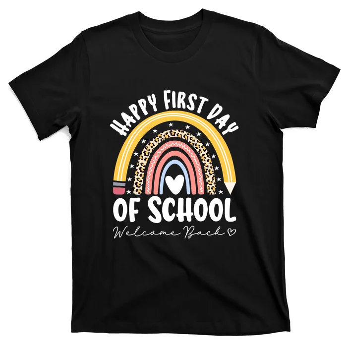 Rainbow Welcome Back To School First Day School T-Shirt
