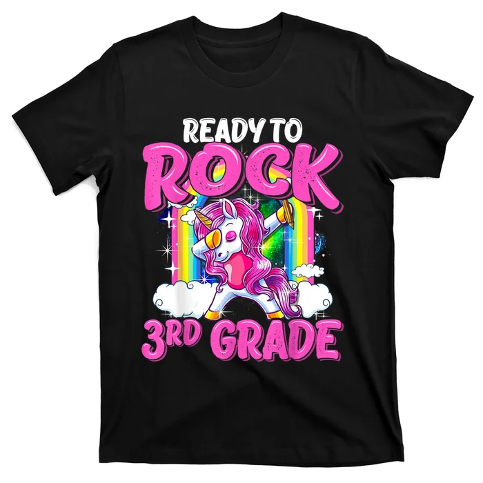Ready-To-Rock-3rd-Grade-Dabbing-Unicorn-Back-To-School-Girls-T-Shirt Ready To Rock 3rd Grade Dabbing Unicorn Back To School Girls T-Shirt