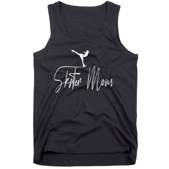 Retro Skater Mom Fun Figure Skate Ice Skating Sports Graphic Gift Tank Top