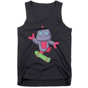 Robot Skateboarding Skater Fingerboarding Skate Tank Top