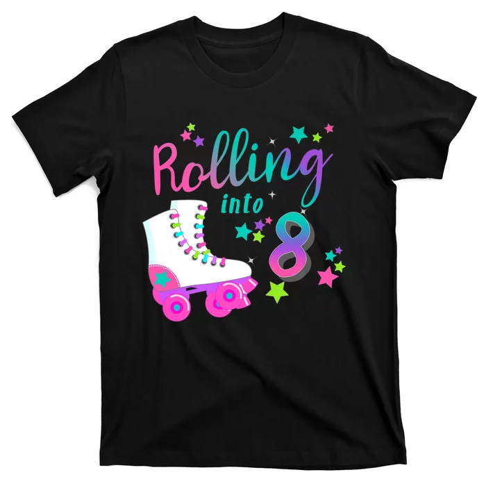 Roller Skate Birthday Shirt 5th 80's Outfit Decades Party T-Shirt