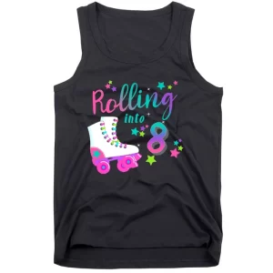 Roller Skate Birthday Shirt 5th 80's Outfit Decades Party Tank Top