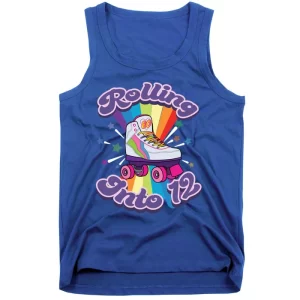 Roller Skating 12 Year Old 12th Birthday Girl Skate 80s Gift Tank Top