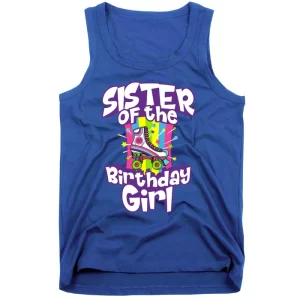 Sister Of The Birthday Girl Funny Roller Skate Gift For Her Gift Tank Top