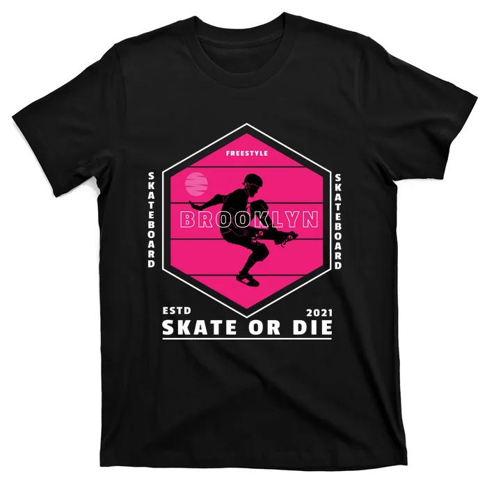 Skateboard-Freestyle-Brooklyn-T-Shirt Skateboard Freestyle Brooklyn T-Shirt