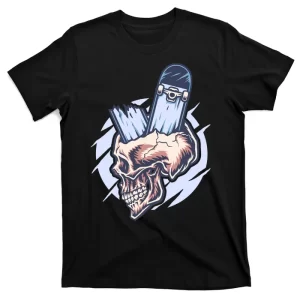 Skateboard Through Skull T-Shirt