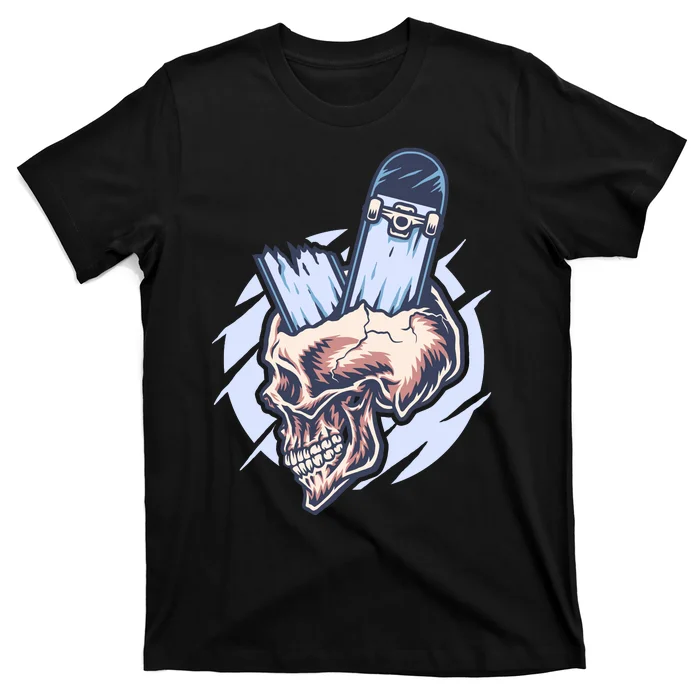 Skateboard-Through-Skull-T-Shirt Skateboard Through Skull T-Shirt