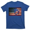 Skateboarding Funny Gift Skater Skate Board American Flag Gift T-Shirt