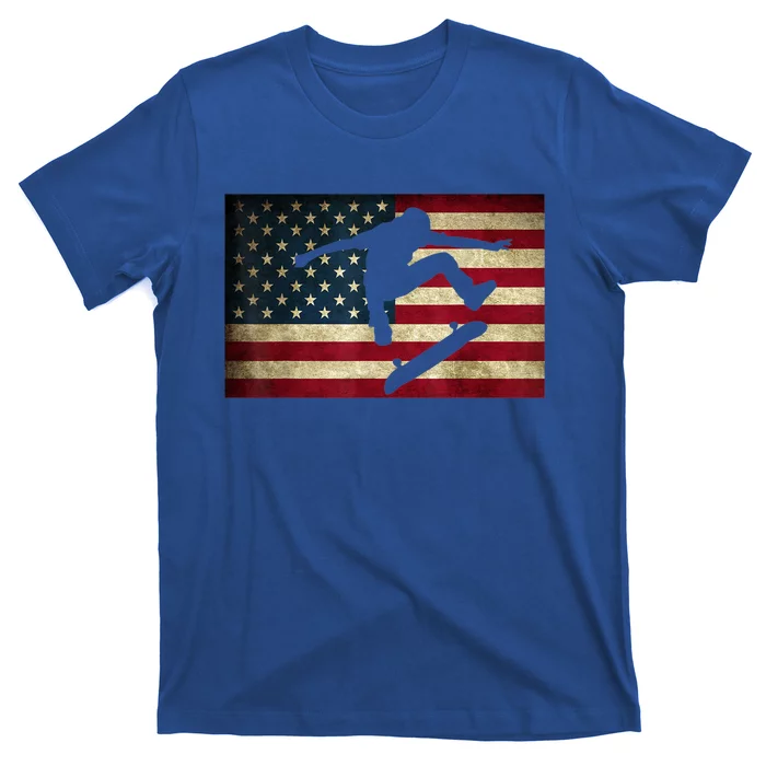Skateboarding-Funny-Gift-Skater-Skate-Board-American-Flag-Gift-T-Shirt Skateboarding Funny Gift Skater Skate Board American Flag Gift T-Shirt