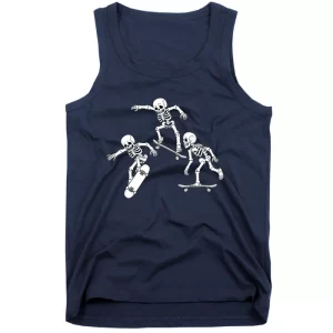 Skateboarding Skeletons Halloween Skater Boys Skate Tank Top