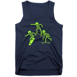 Skateboarding Skeletons Halloween Skater Boys Skate Tank Top