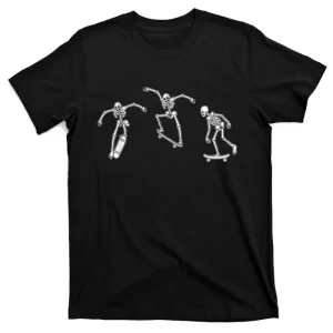 Skateboarding Skeletons Skeleton Skater Halloween Skate T-Shirt