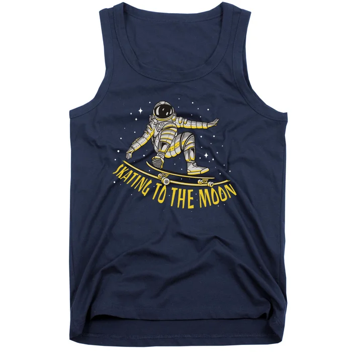 Skating-To-The-Moon-Astronaut-Tank-Top Skating To The Moon Astronaut Tank Top