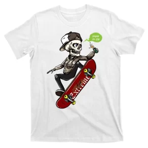 Skull Riding Skateboard T-Shirt